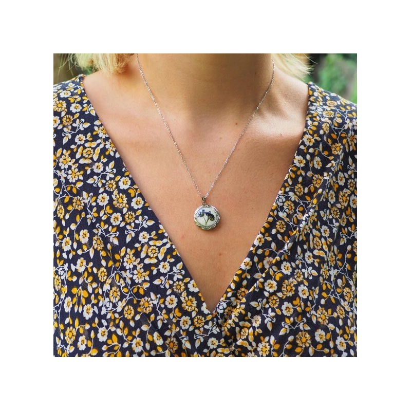 Collier de médaillon de coeur argenté médaillon de photo - France