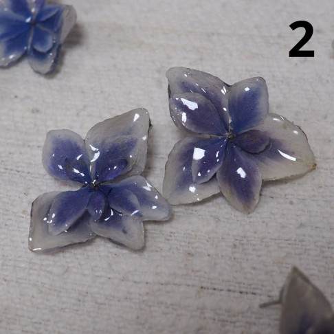 Boucles d’oreille fleur 3D de fleurs d'hortensias bleues - 2