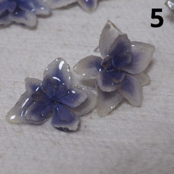 Boucles d’oreille fleur 3D de fleurs d'hortensias bleues - 5