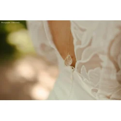 Collier de dos en fleurs de carotte sauvage pour dos nu de robe de mariée - chaine réglable - Photo Céline Sully 2