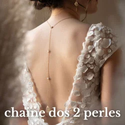 Collier de dos mariage, fleur de carotte