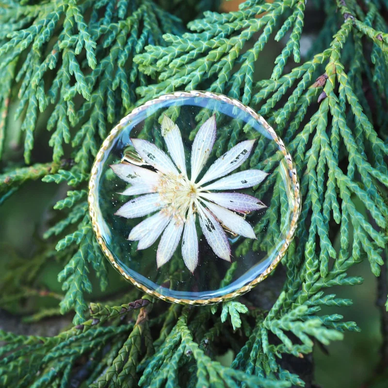 Bijou fleur - broche à vêtement dorée en fleur d'astrance