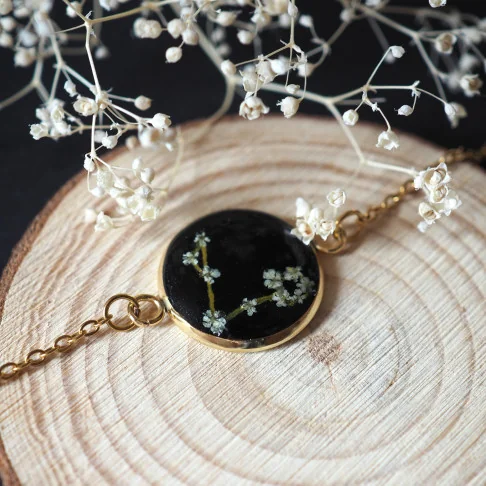 Bracelet doré constellation signe astrologique poisson - Bijoux vraies fleurs à Clermont-Ferrand