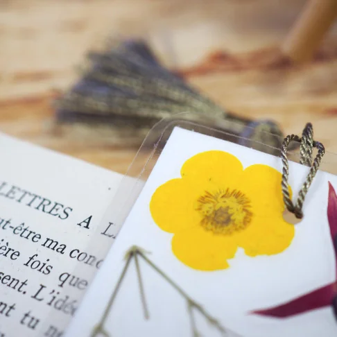 Papeterie fleurs - Marque-pages avec de vraies fleurs d'Auvergne - idée cadeau maitresse