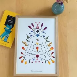 Tirage d'art / affiche / poster de l'herbier Les 7 Chakras en fleurs séchées d'Auvergne - 1