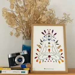 Tirage d'art / affiche / poster de l'herbier Les 7 Chakras en fleurs séchées d'Auvergne - 2
