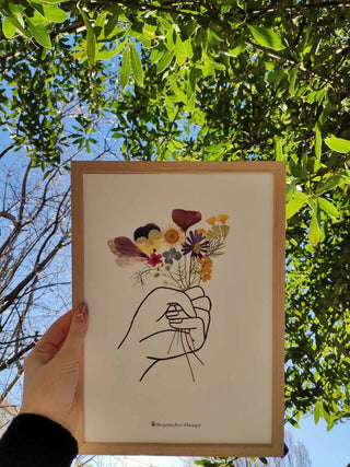 Herbier personnalisable "Offrir un bouquet"  - 3 - cadre fleurs