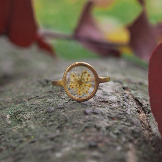 Bague dorée en fleurs de carotte sauvage - bijou fleur Clermont