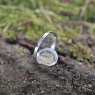 Arrière de la bague réglable fleur de carotte argentée - Bijou fleur