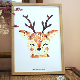 Tirage d'art / affiche / poster de l'herbier lion en fleurs séchées d'Auvergne. Parfait pour une chambre d'enfant - 2