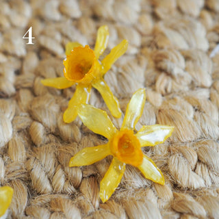 Bijou en fleurs séchées - Boucles d'oreilles en vraies fleurs de jonquilles jaunes séchées 8