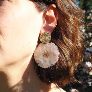 Bijou fleuri - Boucles d'oreilles sakura en fleurs de cerisier du Japon - vraies fleurs Clermont