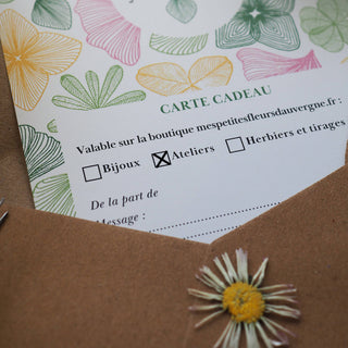 Offrez une Carte cadeau atelier herbier pour faire son propre herbier