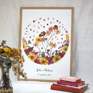 Upcycling de bouquet - conservation de bouquet mariage en tableau personnalisé