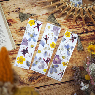 Papeterie fleurs - Marque-pages avec de vraies fleurs d'Auvergne