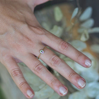 bague bruyère bijoux avec de vraies fleurs séchées d'Auvergne