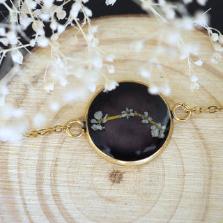 Bracelet doré constellation signe astrologique bélier - Bijoux vraies fleurs à Clermont-Ferrand