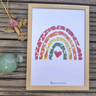 Tirage d'art / affiche / poster de l'herbier arc-en-ciel en fleurs séchées d'Auvergne. Parfait pour une chambre d'enfant