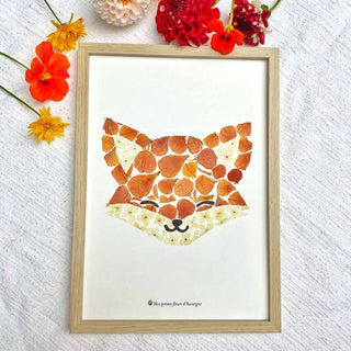 Tirage d'art / affiche / poster de l'herbier renard en fleurs séchées d'Auvergne. Parfait pour une chambre d'enfant  - 1