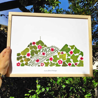 Tirage d'art / affiche / poster de l'herbier Puy-de-Dôme A3 en fleurs séchées d'Auvergne   - 2
