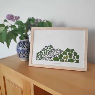 Tableau Herbier Puy-de-Dôme en végétaux personnalisable