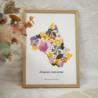 Herbier sur mesure de la carte de l'Aveyron mon pays