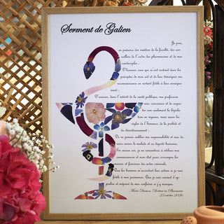 Tableau en fleurs caducée