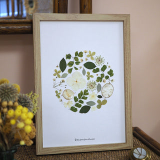 Tableau herbier en vraies fleurs - Campagne anglaise