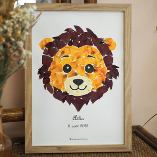 Herbier en fleurs lion enfant