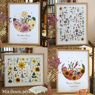 Tableaux de mariage (mix des fleurs, pétales et tiges)