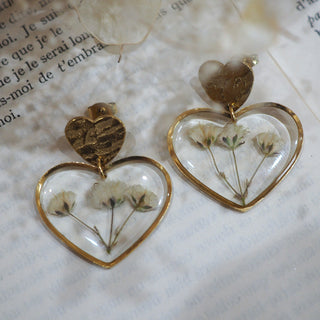 Boucles d'oreilles vraies fleurs - Bijou gypsophile à Clermont