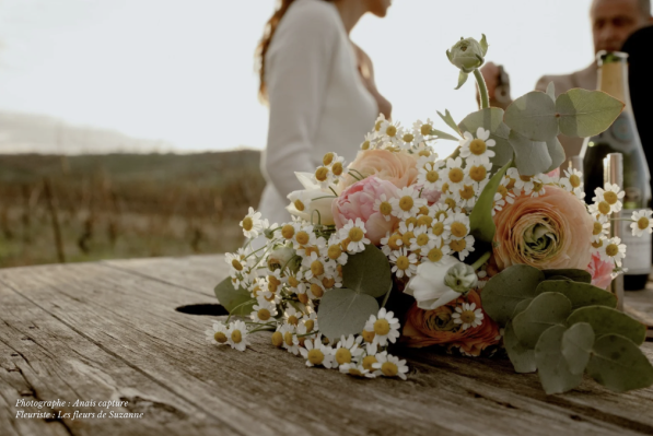 Bouquet de mariée conservation fleurs de camomille