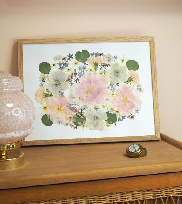 Upcycling de bouquet de mariée avec des pivoines