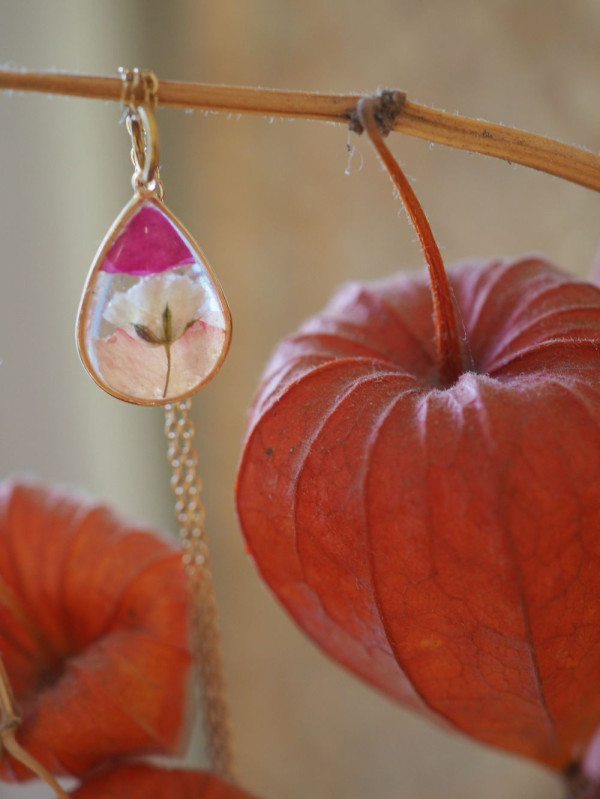 Préservation du bouquet de Sarah en collier